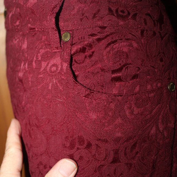 Torrid Embossed Plus Size Jeans Burgundy Size 22W - Picture 8 of 10